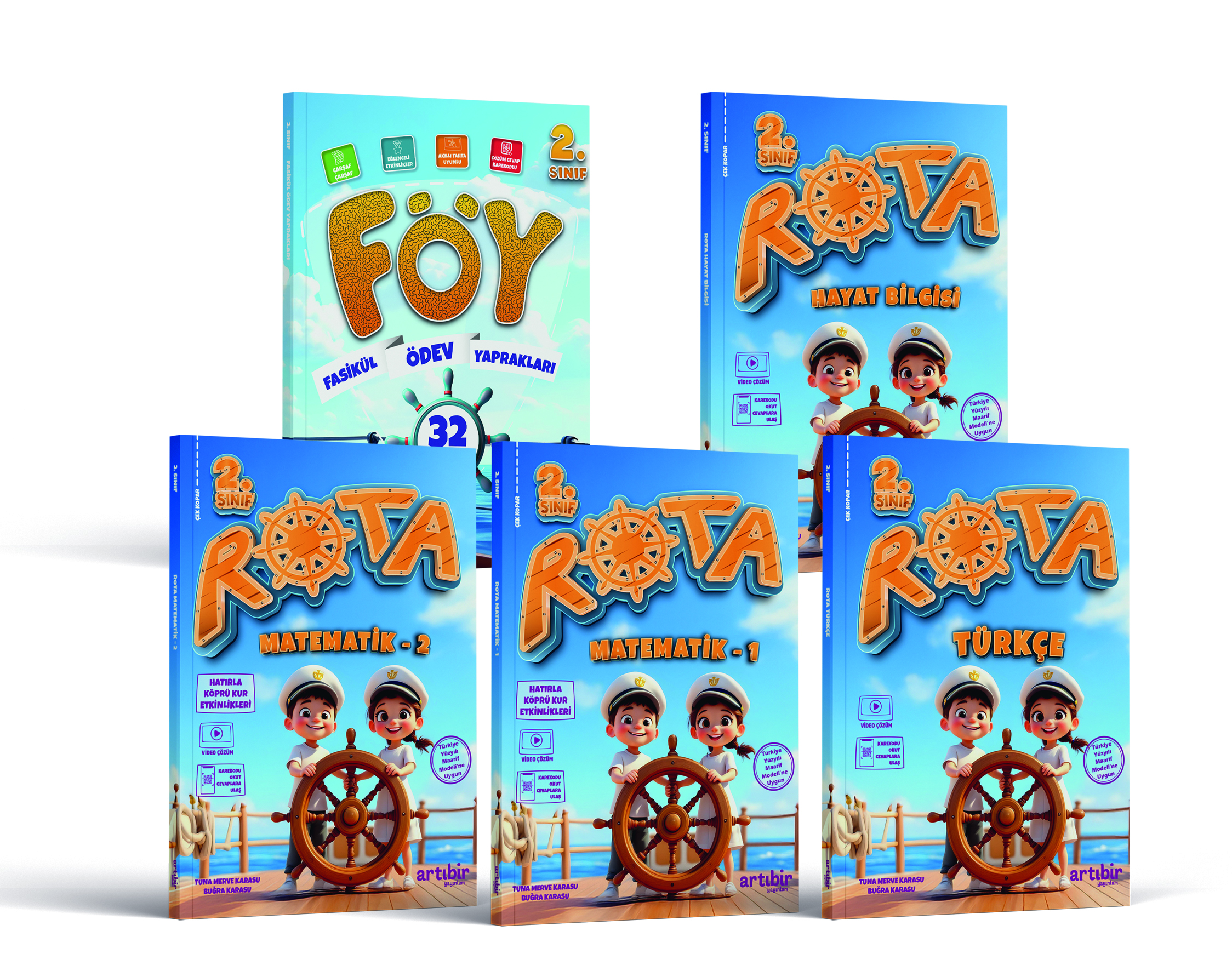 Artı Bir Yayınları - 2. SINIF ROTA SET (5 KİTAP) TÜRKÇE + MATEMATİK 1 + MATEMATİK 2 + HAYAT BİLGİSİ+FÖY
